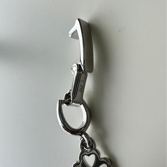 NEW - White Gold Plated 7.5" Bracelet w/ Pink Crystal CZ & Pave Clove Flower - Picture 5 of 10